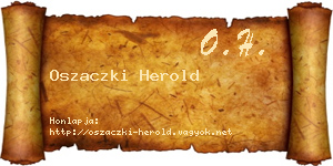 Oszaczki Herold névjegykártya
